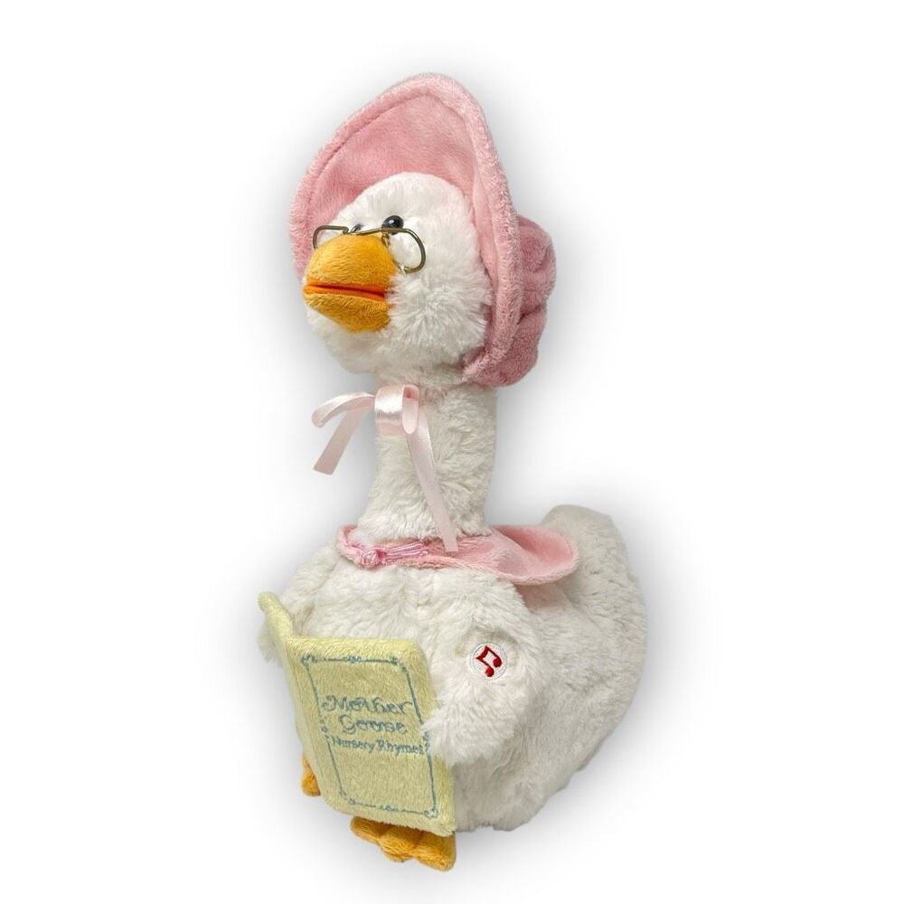 Cuddle Barn Mother Goose Read Along Talking Soft Plush Animatronic Toy Pink